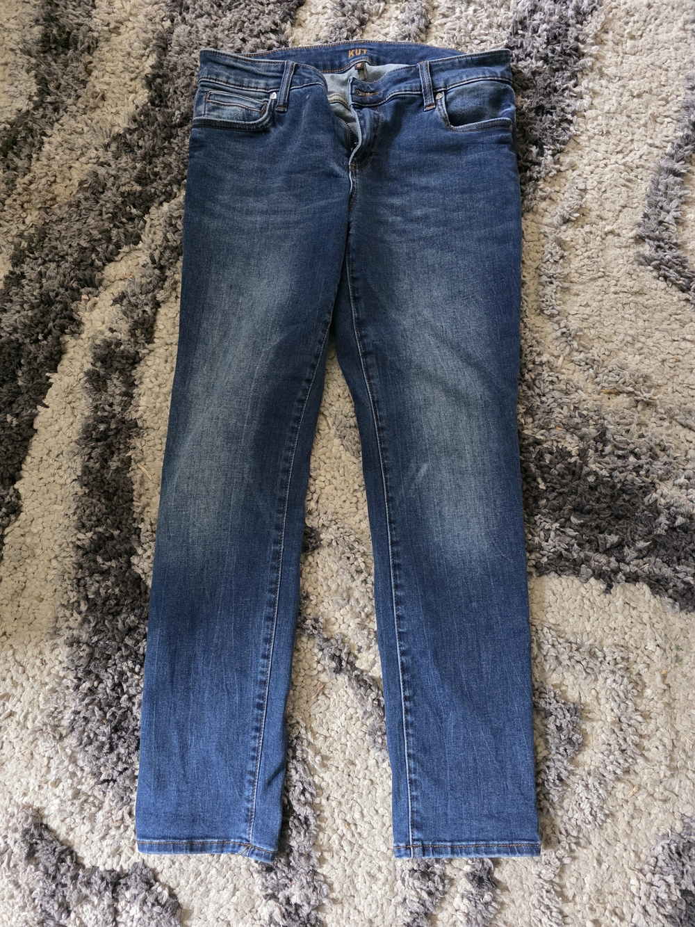 KUT from the Kloth Women's Mid Blue Straight Jeans